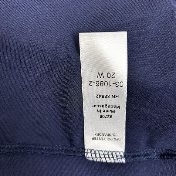 Catherines Womens Navy Open-Front Cardigan W/ Embellished Trim 3/4 Sleeve 20 - Picture 6 of 7